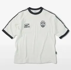 ムシンサ トラベル ベロア LINE テープ リンガー 半袖T オフホワイト