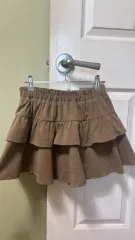 コーデュロイ ティアード スポーツブラ ブラウン スカート 엠플레이그라운드