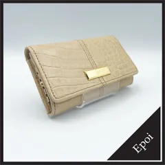 ✱Epoi（エポイ）✱ キーケース ベージュ クロコ型押し レザー 本革 ゴールドプレート 鍵入れ レディース お洒落 上品 エレガント 高級感 希少 日本製 クオリティ 高品質 ギフト プレゼント 美品