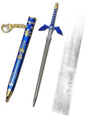 Master Sword Replica Mini Weapon Keychain Accessory Figure Doll Display Compatible with PS4, PS5, Anime, Games, PC, Computer, Alloy Toy, Metal Miniature, Legendary PO