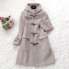 23区 イタリア生地 ダッフルコート ロングコート ヘリンボーン フード