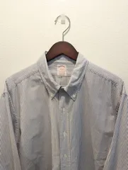 美品　USA製　Brooks Brothers　ブルックスブラザーズ　シャツ　makers　ブルー　キャンディストライプ　オックスフォード　ボタンダウン　TRADITIONAL