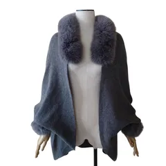 【美品】SAGA ファー　ブルーフォックス　ポンチョ　カシミヤ100% 2026年最新】ブルーフォックス ファー カシミヤ ポンチョの人気