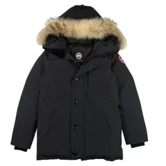 美品★CANADA GOOSE・カナダグース【JASPER PARKA・ジャスパーパーカー】メンズ ブランドアイコンワッペン リアルファー フード付き ダブルジップボタン比翼仕立て ダウンジャケット (M/約ML相当) メンズダウンジャケット カジュアル