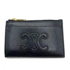 CELINE セリーヌ　トリオンフ　フラグメントケース　レザー　カードケース　コインケース　ブラック　レディース　メンズ