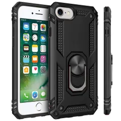 新品 iPhone SE 用ケース 第3世代 【2022年新型】/iPhone SE2 用ケース リング付き 対応 落下衝撃吸収 TPU PC 米軍MIL規格 二重構造 スマホケース 耐衝撃 車載ホルダー対応 軽量 擦り傷防止 取り出し易い 携帯カバー スタン