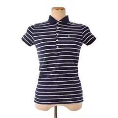 ラルフローレン RALPH LAUREN SPORT ポロシャツ 半袖 ボーダー XS 紺 ネイビー ■FF