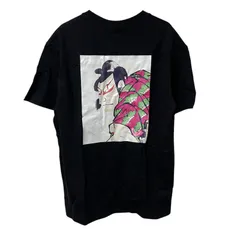 新品 歌舞伎 Tシャツ 黒 L 浮世絵 和柄 日本 お土産 ジャパン 日本画 役者絵 背面プリント ビッグシルエット 粋 インバウンド 外国人 人気