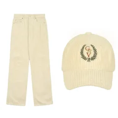 s グローブ コーデュロイ DUNE パンツ+LAUREL ボール キャップ アイボリー