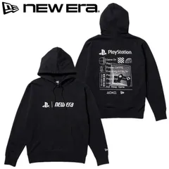 新品 ニューエラ NEWERA 正規品 プレイステーション コラボ 長袖 パーカー フーディー 裏毛 プリント ロゴ PlayStation PS プレステ ゲーム メンズ 大きいサイズ 黒 ブラック 14693216 M L LL XL 2L XXL 3L