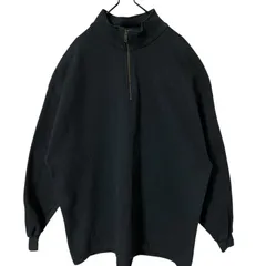 2XL トレーナー ブラック 黒 オーバーサイズ 無地 シンプル 単色 ハーフジップ Lee スウェット レディース ユニセックス メンズ 古着 長袖