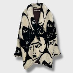 80s DONNYBROOK USA製 face柄 fakefar coat M - メルカリ