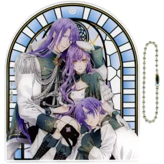【中古】キーホルダー ルチアーナ・ダイアンサス＆ジョシュア・ウィステリア＆ルイス・ウィステリア 「悪役令嬢は溺愛ルートに入りました!?(コミック) トレーディングアクリルカードキーホルダー(ステンドグラス)」