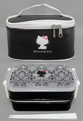 【中古】食器その他(キャラクター) ブラック きれいめ保冷バッグ付きランチボックス 「ハローキティ」