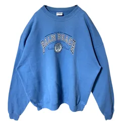 2XL ヘインズ フロリダ州 パームビーチ プリント トレーナー オーバーサイズ ブルー 青 スウェット レディース ユニセックス メンズ 古着 長袖