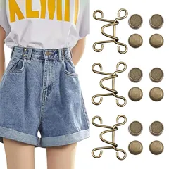 ジーンズ 調整ボタン リベット付き 縫い目ない ウエスト調整ボタン ウエストバックル 取り外し可能ボタン ウエスト 調整 ボタンピン 金属ジーンズボタン 縫製不要 ボタン ジーンズ 取付簡単 ズボン置換 ボタン 交換用 ウェスト調節ボタン サイズ調整 サイ 0