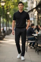 LANVIN en Bleu ランバンオンブルー スーツ　スラックスパンツ スキニー　スリム　ビジネス パンツ ウール/ナイロン ブラック【中古】 メンズのサムネイル