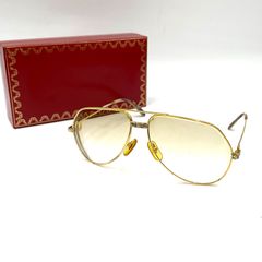 Must de Cartier サントス サングラス ゴールドフレーム - メルカリ