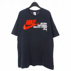 ナイキ NIKE × ステューシー STUSSY International Beach Crew T-Shirt インターナショナルビーチ Tシャツ カットソー 半袖 L ブラック 黒