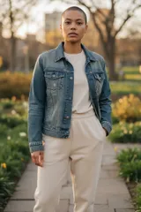 YANUK ヤヌーク デニムジャケット カジュアル　ヴィンテージ　ダメージ加工 デニムジャケット コットン ブルー【中古】 ユニセックス