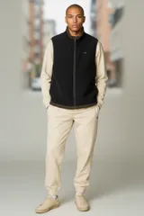 CROCODILE クロコダイル ベスト フリース　保温性　ロゴ刺繍　ジップアップ ベスト ポリエステル ネイビー【中古】 メンズ