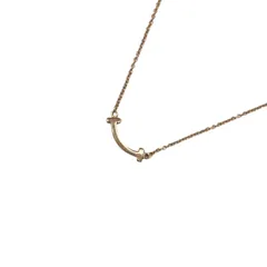 ティファニー TIFFANY＆CO Tスマイルネックレスミニ ピンクゴールド Au750 ジュエリー