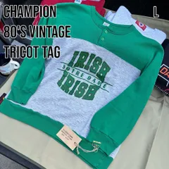 80s Champion トリコタグ ヘンリーネック レーヨン混 短丈 ビンテージ古着