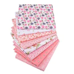 8枚セット 花柄 パッチワーク布 カットクロス 北欧 綿 はぎれ 布セット プリント生地 コットン生地 DIY手作り バレンタインデー 無地 手芸用 大人用 家庭用 給食袋 ポーチ 50*40cm (ピンク系 8枚セット)