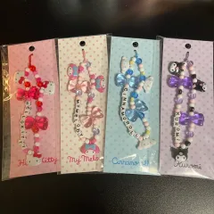 Sanrio キャラクター ビーズ キーホルダー ストラップ hello kitty(ハローキティ), クロミ, マイメロディ, シナモロール