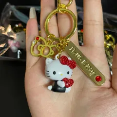 ハローキティ GOLD キーホルダー/キーホルダー ビーズキティ ギャルキティ