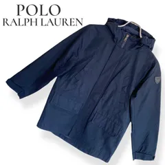 POLO RALPH LAUREN ポロラルフローレン ネイビー フード付きジャケット マウンテンパーカー M(10-12) 150 キッズ 男の子 綿64% ナイロン36% 裏地ナイロン 890KZ
