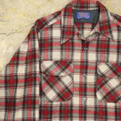 70年代 Pendleton ヴィンテージ ウール チェックシャツ オープンカラー ボードシャツ