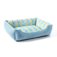 新品 Peto-Raifu 犬クッション ペットベッド ペットソファー ペットクッション マット 小型 犬 猫 子猫、子犬 小動物 スクエア型 洗える メッシュ 通気性いい ふわふわ 通年用 ペット用品 ストライプ 50x35x13cm