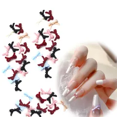 ZJYCLY 蝶結び ネイル リボン パーツ パーツ 蝶 ネイルアート 約50個 ネイルパーツ リボン ネイルパーツ デコパーツ 1