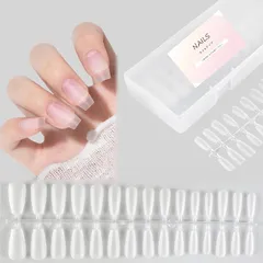 ネイルチップ つけ爪 超薄 自然なフィット感 クリア 【300枚セット】 両面サンディング ネイル用 DIY用 練習用 業務用 小さい爪用 女の子 子供 収納ケース付き 1