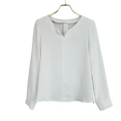 A1090 ナチュラルビューティーベーシック NATURAL BEAUTY BASIC ブラウス 長袖 (S) 白 無地