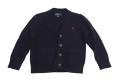 POLO RALPH LAUREN ポロ ラルフローレン カーディガン キッズ コットン ネイビー 4/4T 56/110cm 美品 中古 4c073189