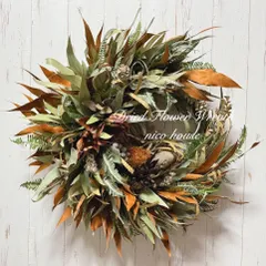 ワイルドフラワーリース （直径約54cm） クレセントリース ドライフラワーリース ネイティブフラワー 三日月