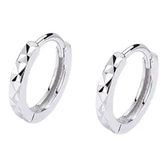 多面カット　フープピアス　シルバー　silver925【両耳セット】