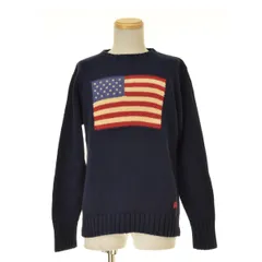 【POLORALPHLAUREN】日本製 星条旗コットン長袖ニットセーター