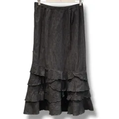 INGEBORG インゲボルグ デニムフリルスカート 裾フリル デニムスカート フリルスカート スカート ブラックデニム  レディース 春 ゴーゴー古着久喜倉庫店 草2975