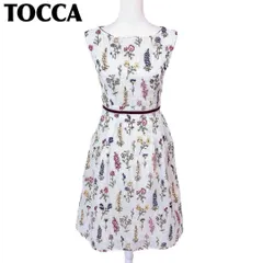 【美品】TOCCA ニコライバーグマン ノースリーブワンピース 0 花柄チェック