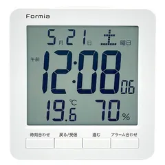 Formia(フォルミア) 電波 デジタル時計 大画面 見やすい 温度 湿度 温湿度計 日付 目覚まし 置き 卓上 子供 保土ヶ谷電子販売 ホワイト HT-024RC 1のサムネイル