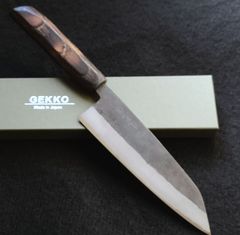 青紙1号黒打文化（万能）包丁170㎜ G1221 焼栗柄月光作| Buyee日本代购