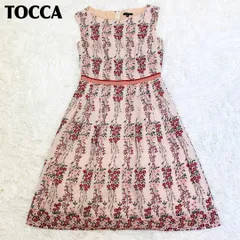 【美品】 TOCCA トッカ 花柄刺繍ワンピース 0 ライトピンク