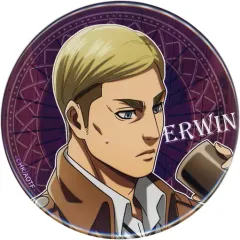 【中古】バッジ・ピンズ エルヴィン・スミス(描き下ろし) 76mm缶バッジ 「DMMスクラッチ! 進撃の巨人 調査兵団の訓練後」 E-3賞