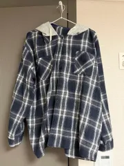 フッド シャツ チェック柄