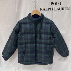 ポロラルフローレン POLO RALPH LAUREN ダウン 紺緑チェック - メルカリ