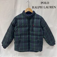 ポロラルフローレン ブラックウォッチ タータンチェック フード付き ロゴ刺繍 グリーン 140cm ボーイズ 140cm ISItems【USED】【古着】【中古】50150574