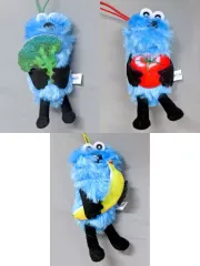 【中古】ぬいぐるみマスコット・ぬいぐるみバッジ 全3種セット 新鮮!食べ物マスコット 「パペットスンスン」